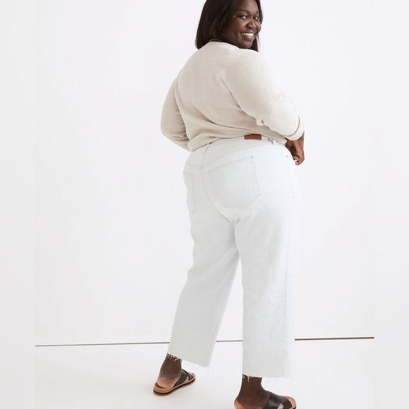 Madewell The Plus Perfect Vintage Wide-Leg Crop Jean in Bosworth Wash: Raw hem - Picture 3 of 5